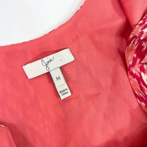 Joie Tank Shift Dress Women's Medium Silk Ikat Print Chest Pocket Lined Mini - Picture 6 of 9